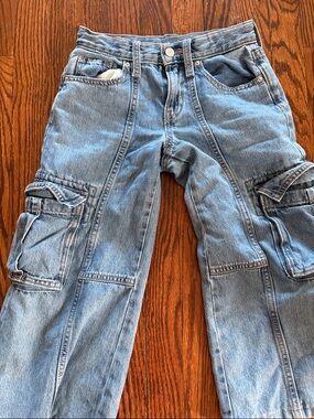Old Navy Light Blue Kids Cargo Denim Jeans